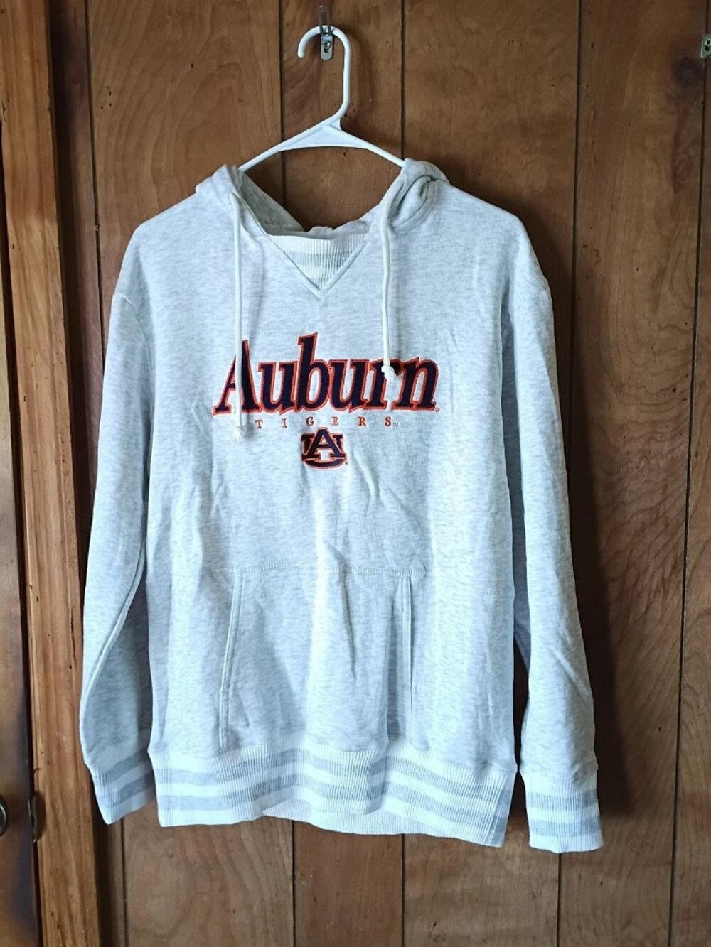 Champion Auburn Tigers Hoodie Sweatshirt Gray Kangaroo Pocket Men's Size S
